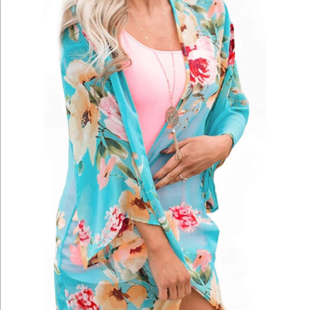 Floral Chiffon Kimono - Large